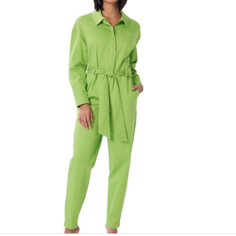 LITA by Ciara Half-Zip Long sleeve green jumpsuit Sz Xl